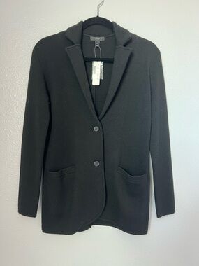 J. Crew Black Knit Blazer - Women's Tailored Two-Button Jacket